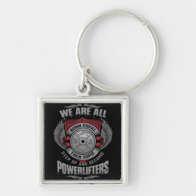 Powerlifting - STEP UP - Barbell Plate - Gym Key Ring (Front)