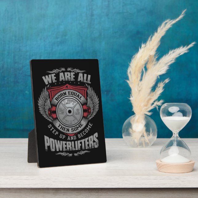 Powerlifting - STEP UP - Barbell Plate - Gym Plaque (Side)