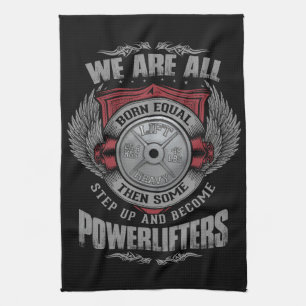Powerlifting - STEP UP - Barbell Plate - Gym Tea Towel