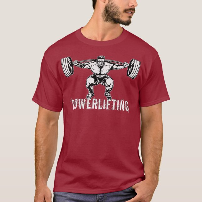 Powerlifting Workout Fitness Design T-Shirt (Front)