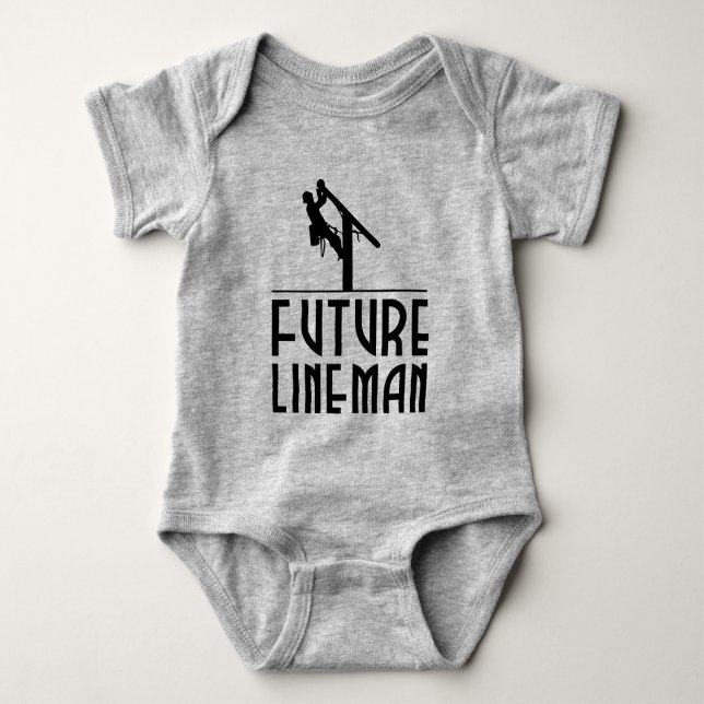 powerline worker Baby - Future lineman  Bodysuit (Front)