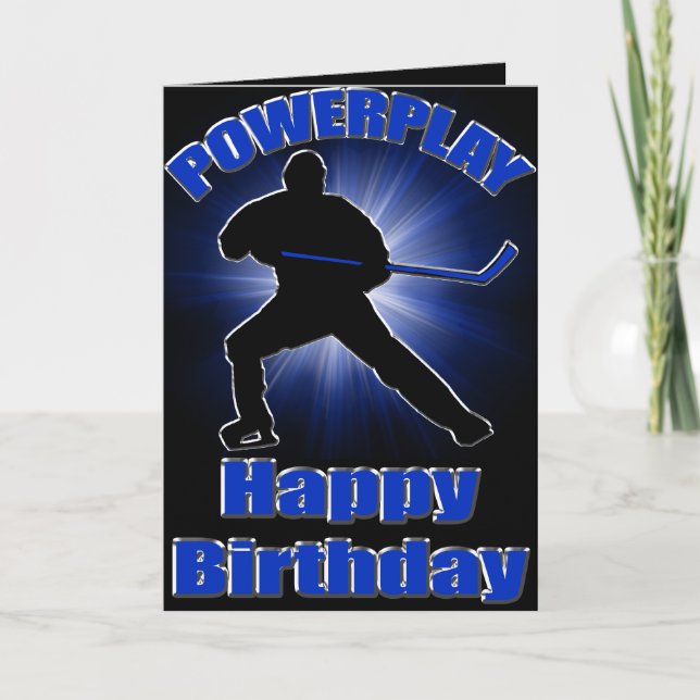 Powerplay Hockey Birthday Card (Front)