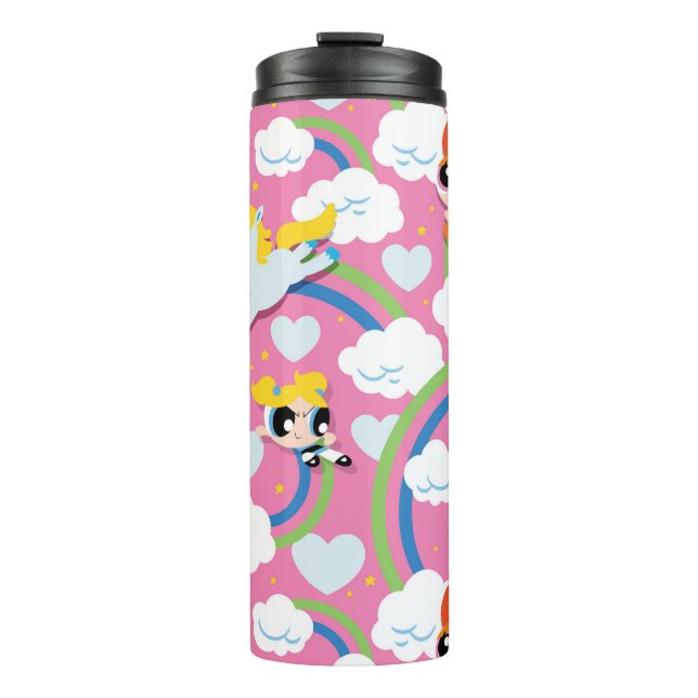 Powerpuff Girls & Donny Rainbow Pattern Thermal Tumbler (Front)