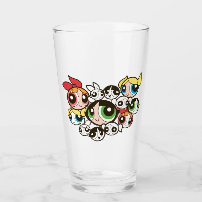 Powerpuff Girls Face Pattern Glass (Front)