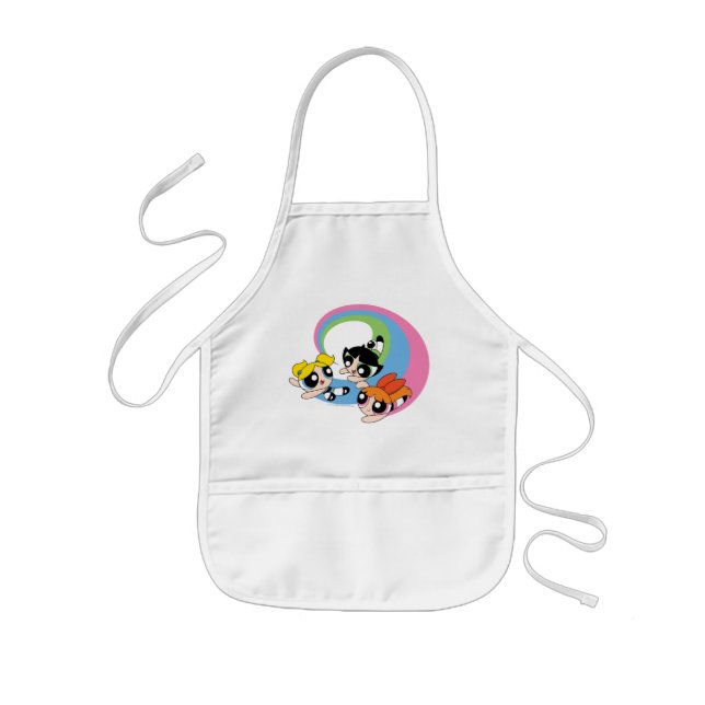 Powerpuff Girls Fly Through The Sky Kids Apron (Front)