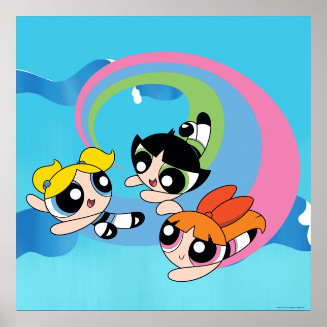 Powerpuff Girls Fly Through The Sky Poster (Front)