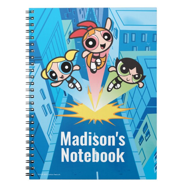 Powerpuff Girls Launch Into The Air Notebook (Front)