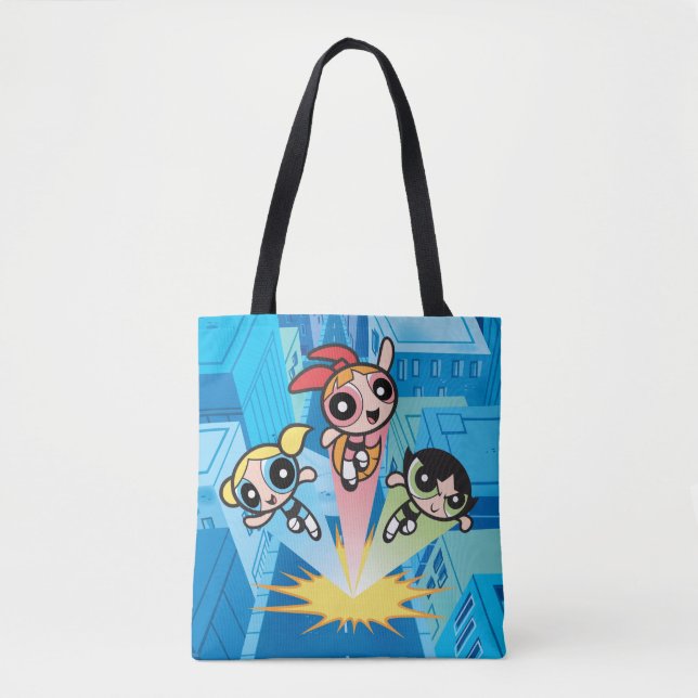 Powerpuff Girls Launch Into The Air Tote Bag (Front)