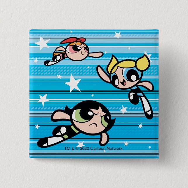 Powerpuff Girls Star Pattern 15 Cm Square Badge (Front)