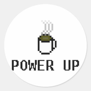 powerup classic round sticker