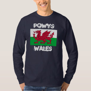 Powys, Wales with Welsh flag T-Shirt