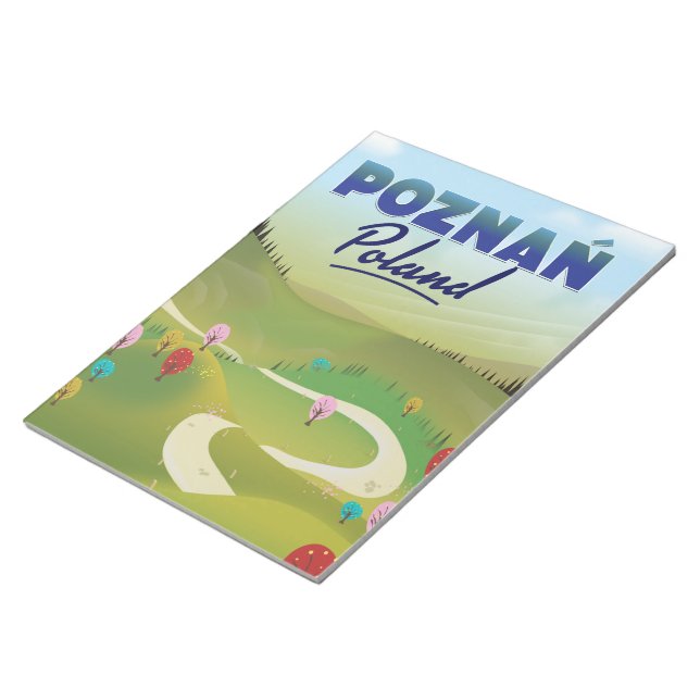 Poznań Poland Travel poster. Notepad (Angled)