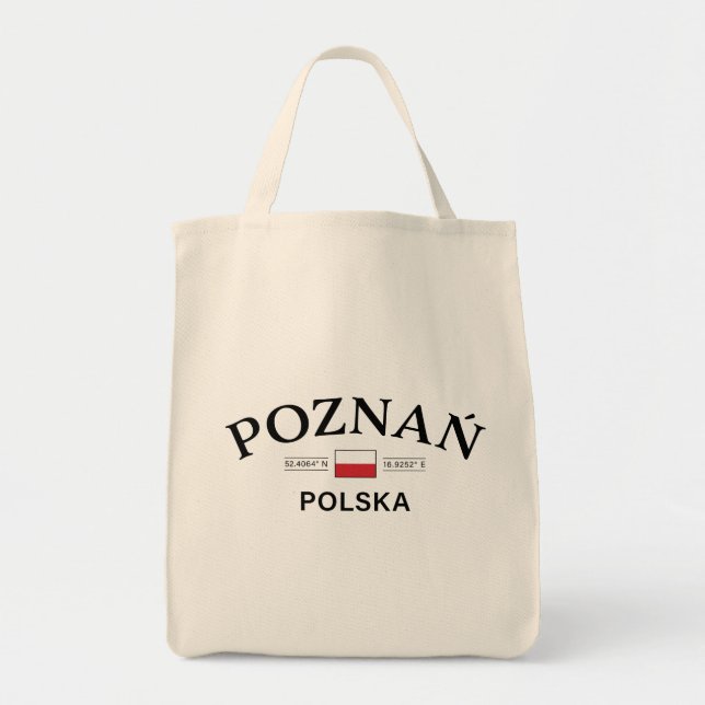 Poznan Polska (Poland) Polish Coordinates Tote Bag (Front)