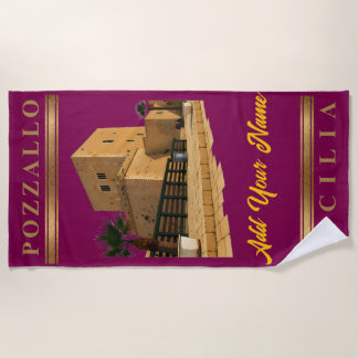 Pozzallo Sicilia Torre Cabrera Beach Towel