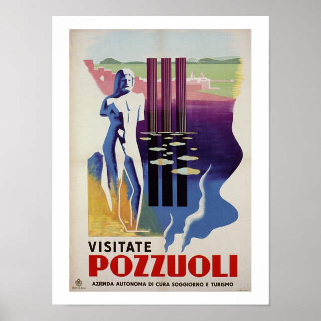 Pozzuoli ancient Greek Roman city Italy travel ad Poster (Front)