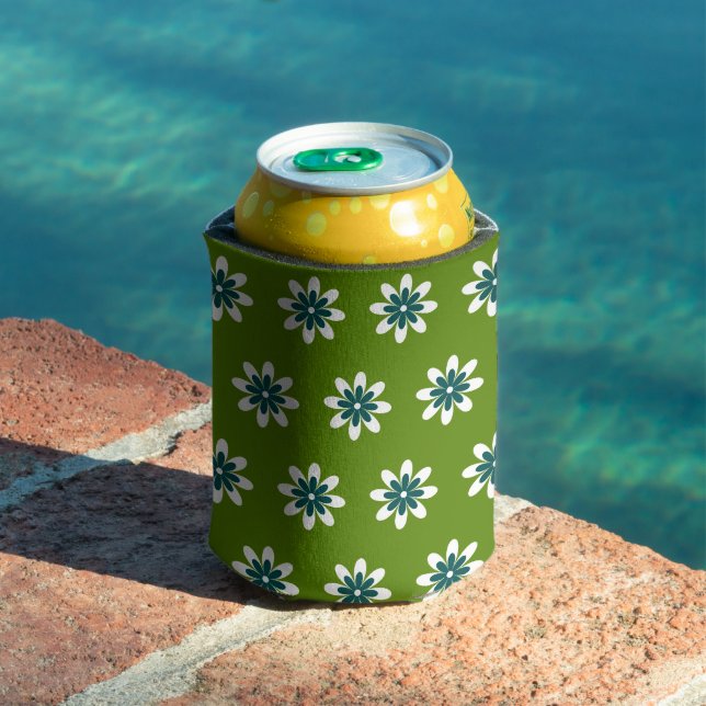 PP 338: Retro 70s Colour Flowers: 2 of 3 Can Cooler (In Situ Pool)