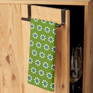 PP 338: Retro 70s Colour Flowers: 2 of 3 Tea Towel