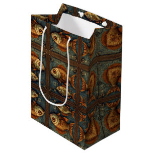 PP 572 Steampunk Fishes 1 of 3 Medium Gift Bag