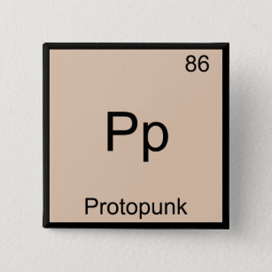 Pp - Proto Punk Funny Chemistry Element Symbol Tee 15 Cm Square Badge