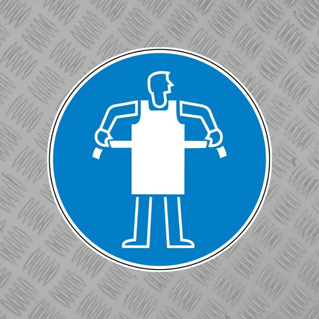 PPE Use Protective Apron Hazard Symbol Label (Creator Uploaded)