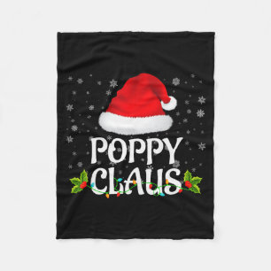 Ppy Claus Christmas Lights Santa Pajama Family Mat Fleece Blanket