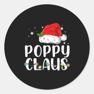 Ppy Claus Santa Christmas Matching Family  Classic Round Sticker