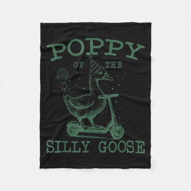 Ppy Of The Silly Goose First Birthday Family Match Fleece Blanket (Front)