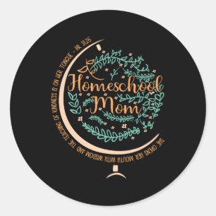 Pr 3126 Christian Homeschool Mom Classic Round Sticker