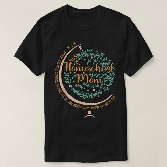 PR 3126 Christian Homeschool Mum T-Shirt (Design Front)