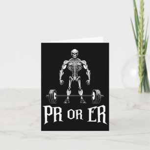 Pr Or Er Funny Skeleton Weightlifting Gym Bodybuil Card