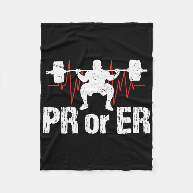 Pr Or Er Funny Weightlifting Bodybuilding Apparel  Fleece Blanket (Front)
