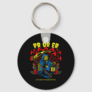 Pr Or Er Gym Weightlifting Bodybuilding Spooky Hal Key Ring