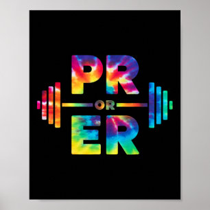 Pr Or Er Weightlifting Funny Gym Tee Workout Humou Poster