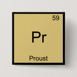 Pr - Proust Funny Chemistry Element Symbol T-Shirt 15 Cm Square Badge