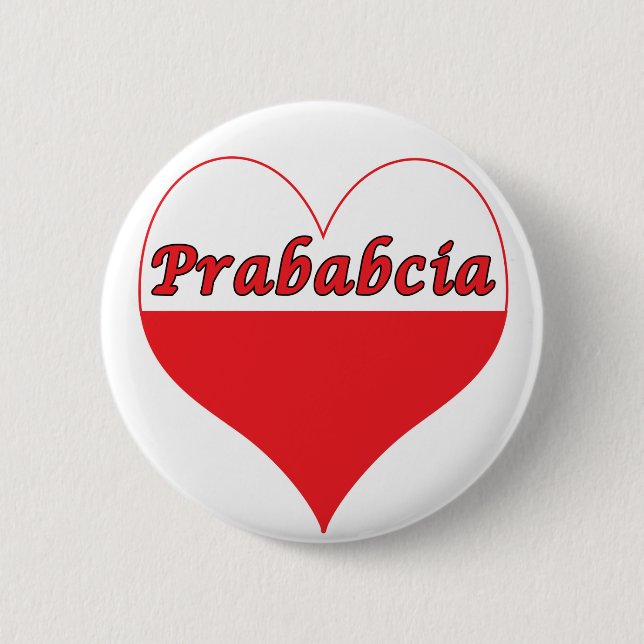Prababcia Polish Heart 6 Cm Round Badge (Front)