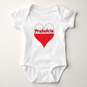 Prababcia Polish Heart Baby Bodysuit