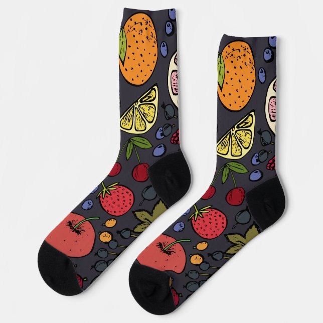 Practical lovely fruit pattern l Colourful design Socks (Left)