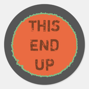 Practical THIS END UP Direction Branding Classic Round Sticker