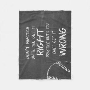 Practice Baseball Motivational Fleece Blanket