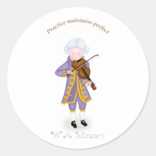Practice Maintains Perfect (Violin) Classic Round Sticker