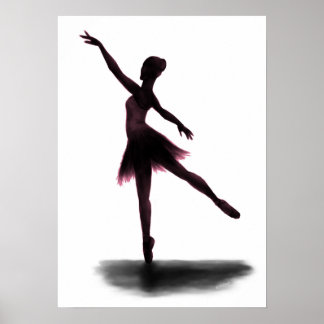 "Practice Makes Perfect" ballerina poster - pink