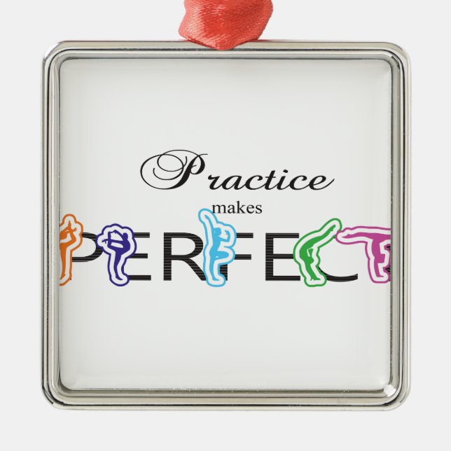 Practice makes Perfect Metal Tree Decoration (Front)