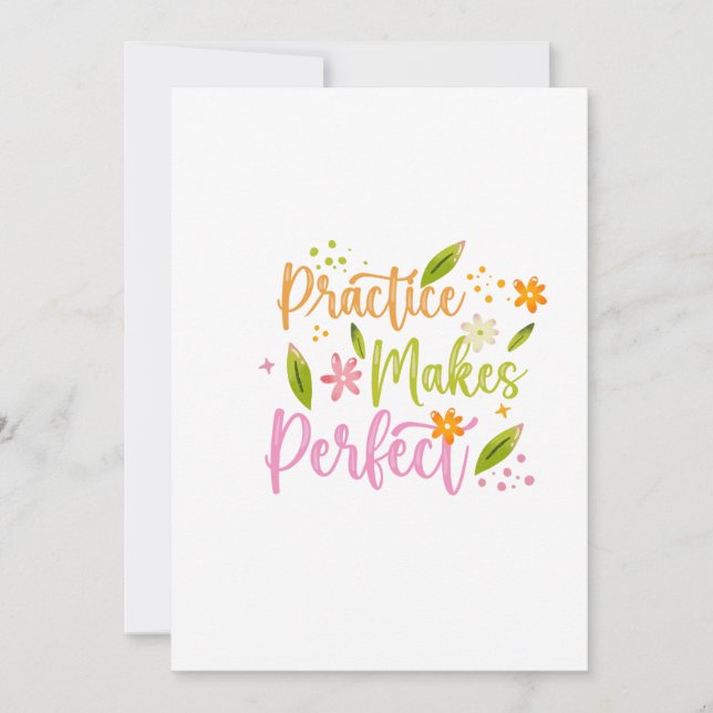 Practice Makes Perfect Motivational Quote Design Invitation (Front)