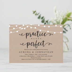 Practice makes Perfect, Rustic Rehearsal Dinner Invitation