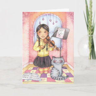 Practice Makes Perfect - Violin Girl Greeting Card