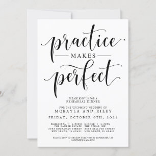 Practice Makes Perfect Wedding Rehearsal Dinner Invitation