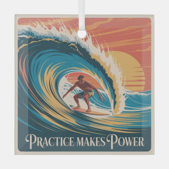 Practice Makes Power Glass Tree Decoration (Front)