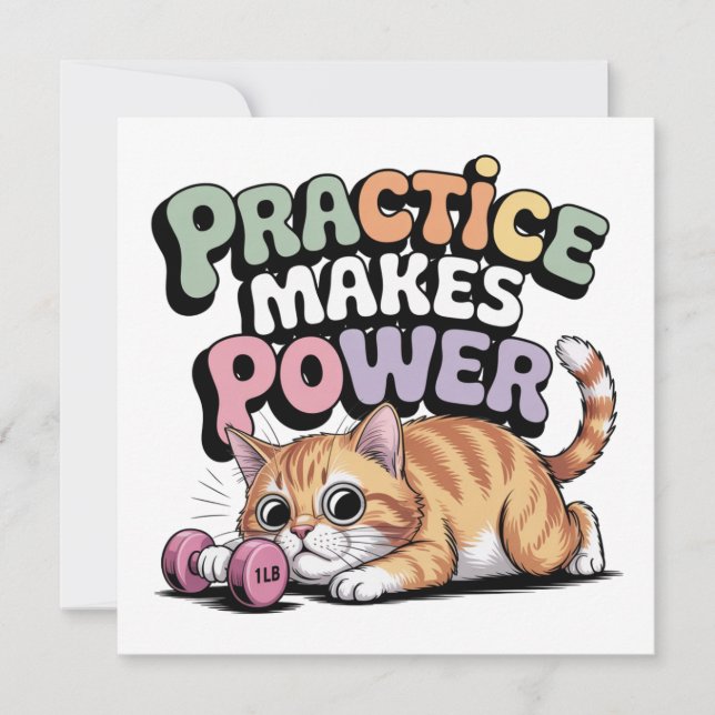 Practice Makes Power Invitation (Front)