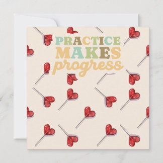 Practice Makes Progress Glossy Poster Thank You Card