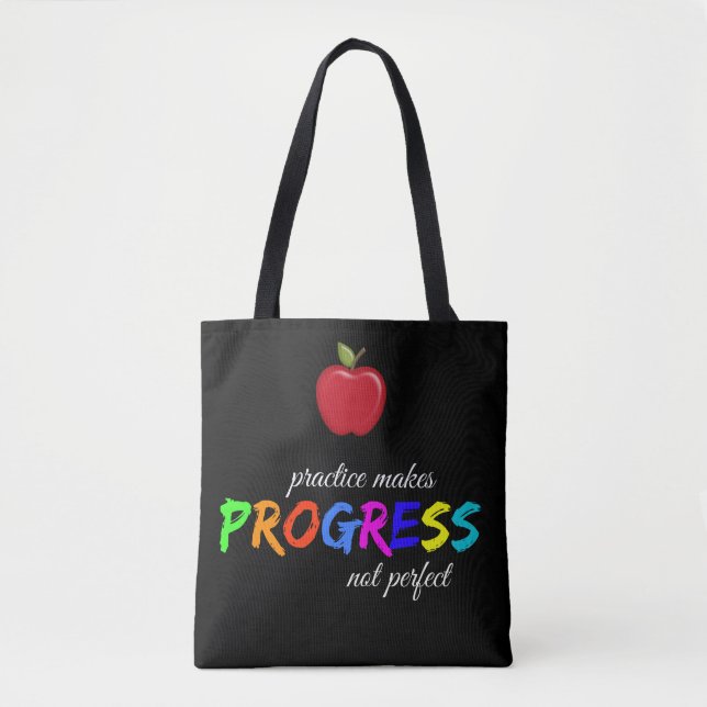 Practice makes progress tote bag (Front)